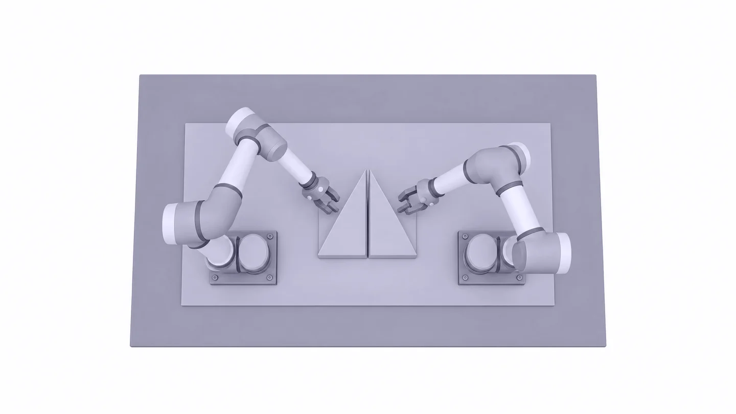 Two robotic arms working together